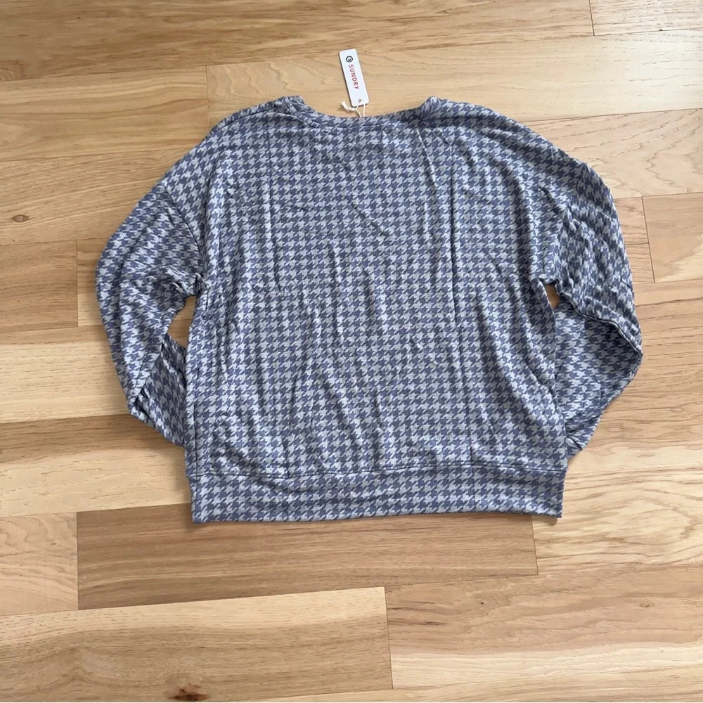 Anthropologie Sundry pullover Houndstooth Sweater size‎ M in gray/purple - Picture 8 of 10